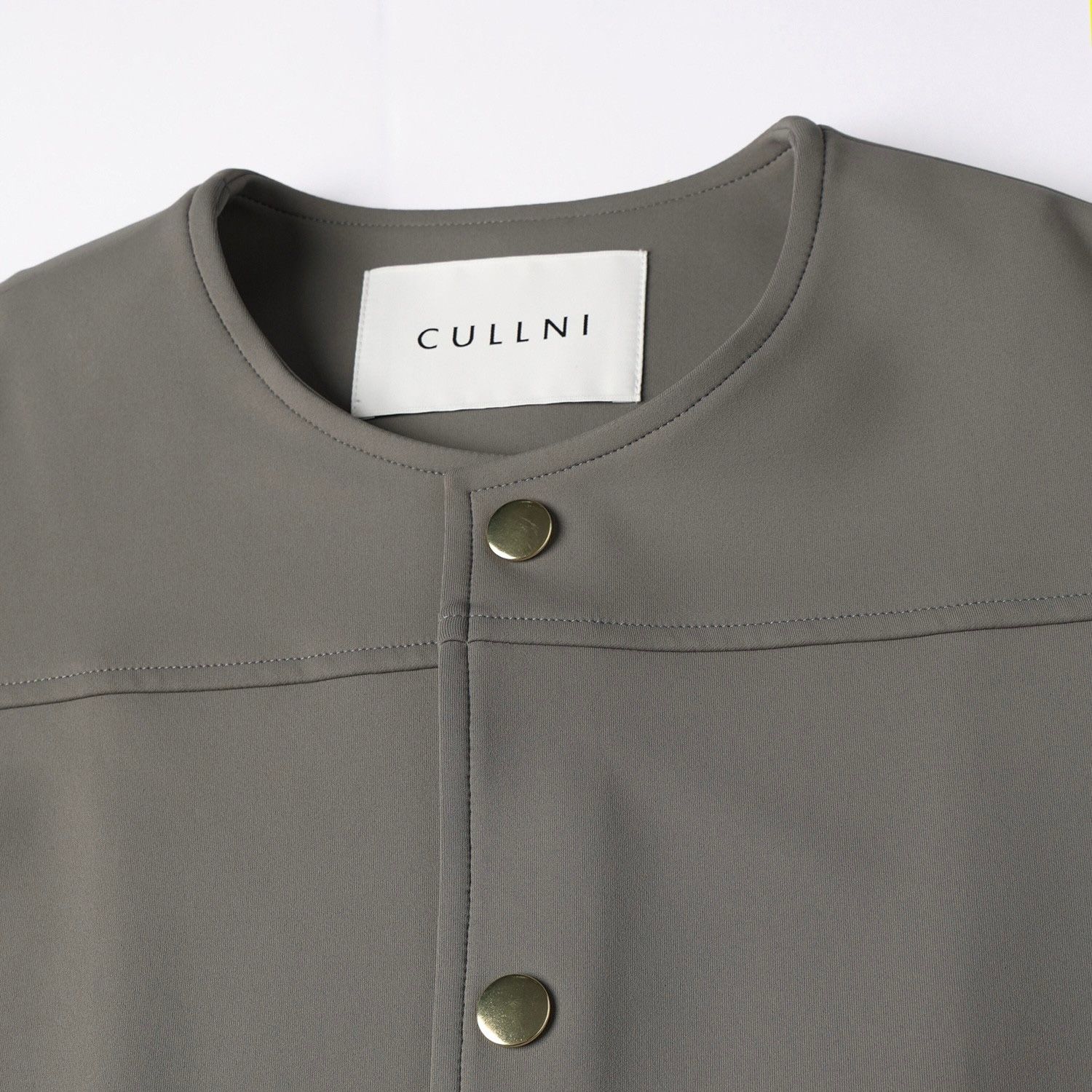 【残り一点】Double Cloth Collarless Dot Button Jacket