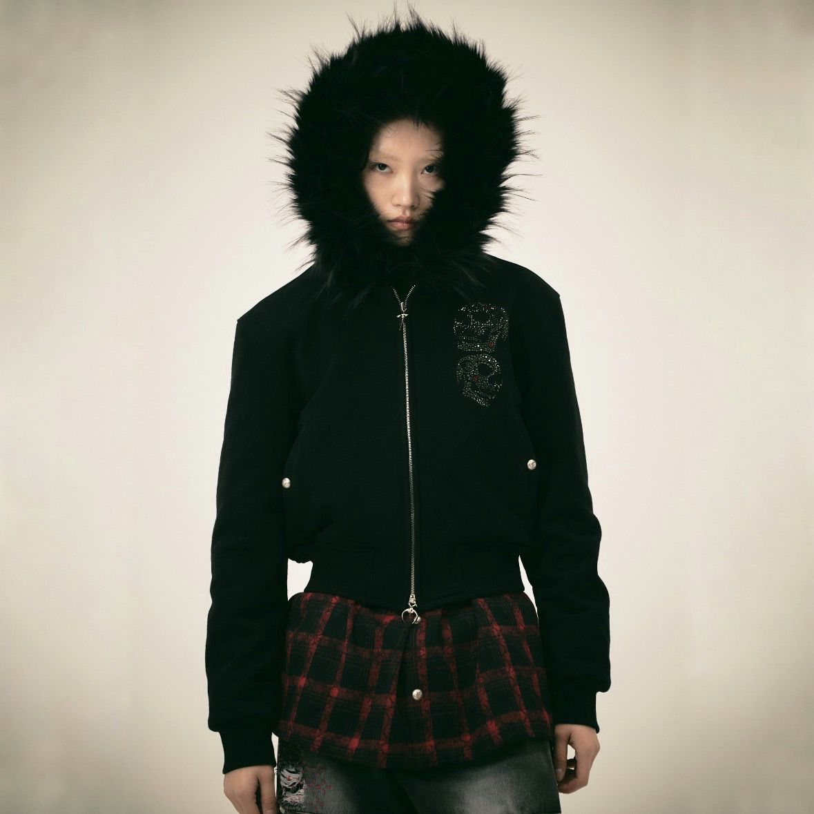 【残り一点】TC Angels Crystal Embellished Hooded Zip Up