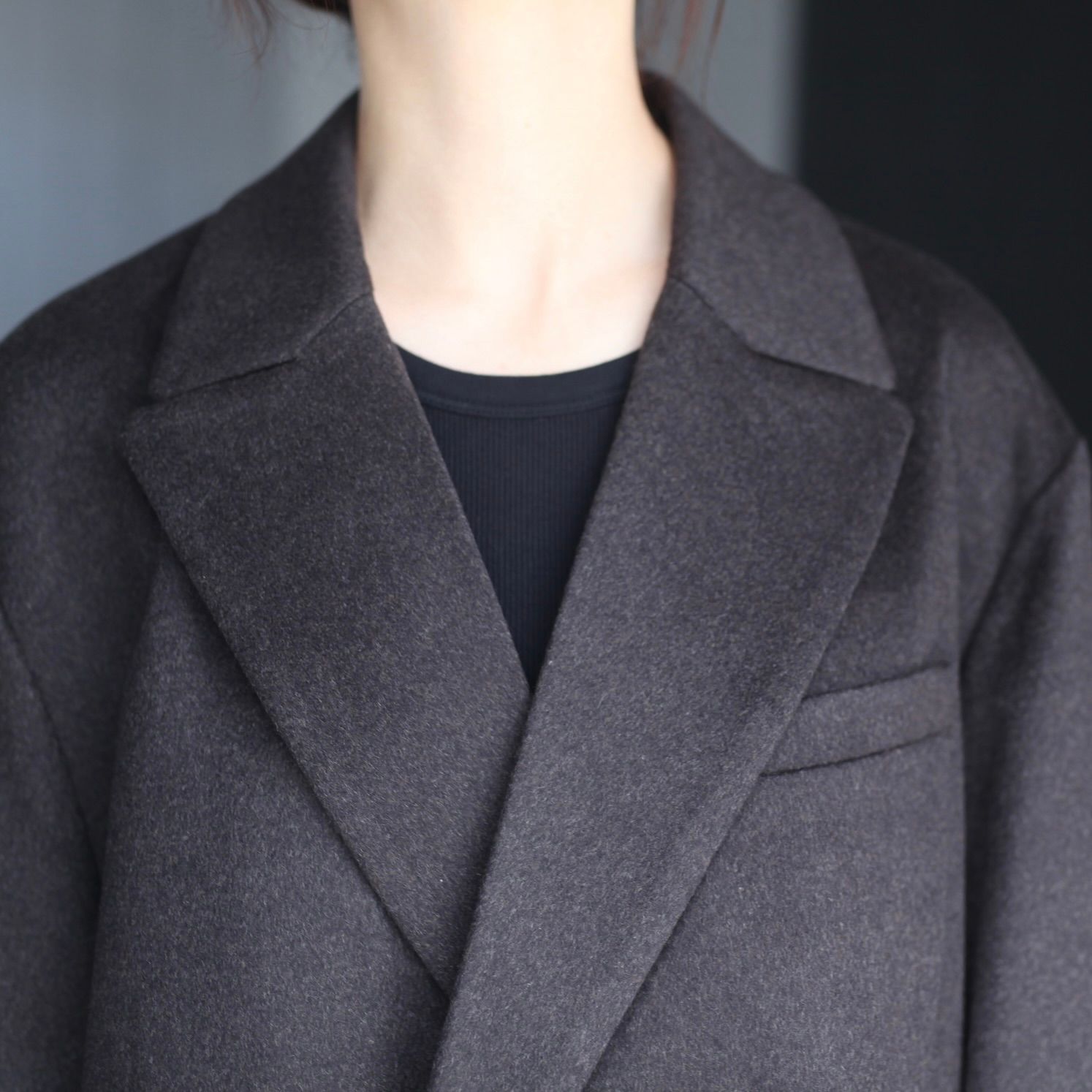 【残り一点】Pure Cashmere Back Slash Peak Lapel Jacket