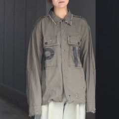 【残り一点】PW Slash Seam HBT Work Shirt With Damaged (FROM COAL MINE)