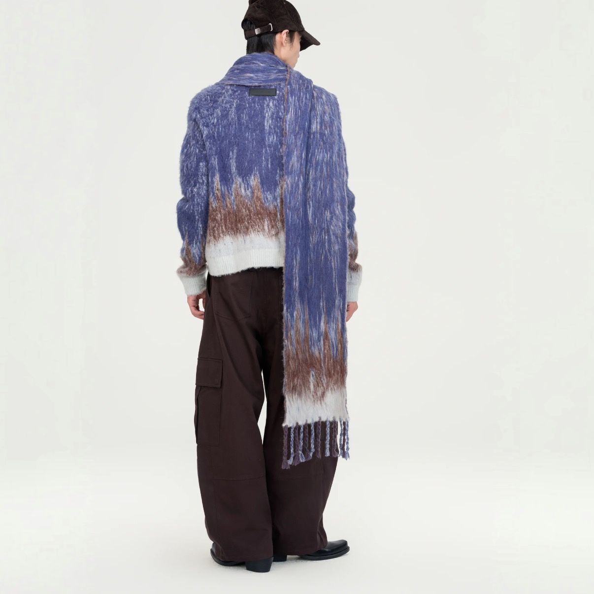 【残り一点】Gradient Jacquard Knit Scraf