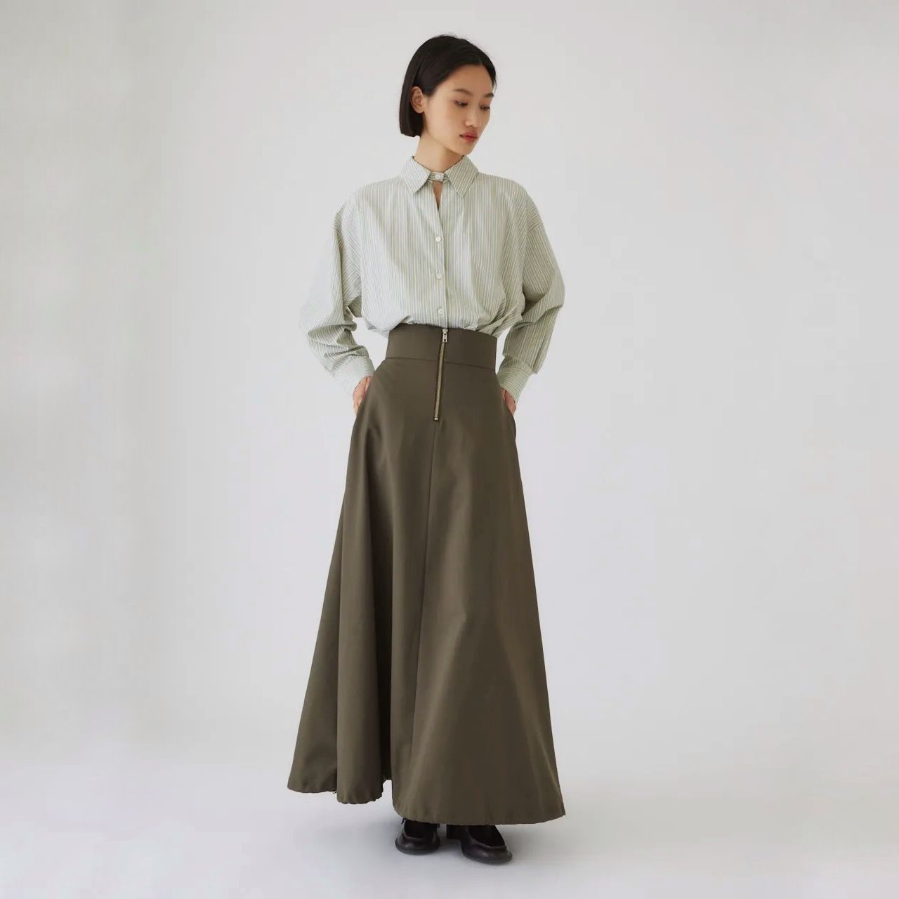 【残り一点】Back Volume Stripe SH