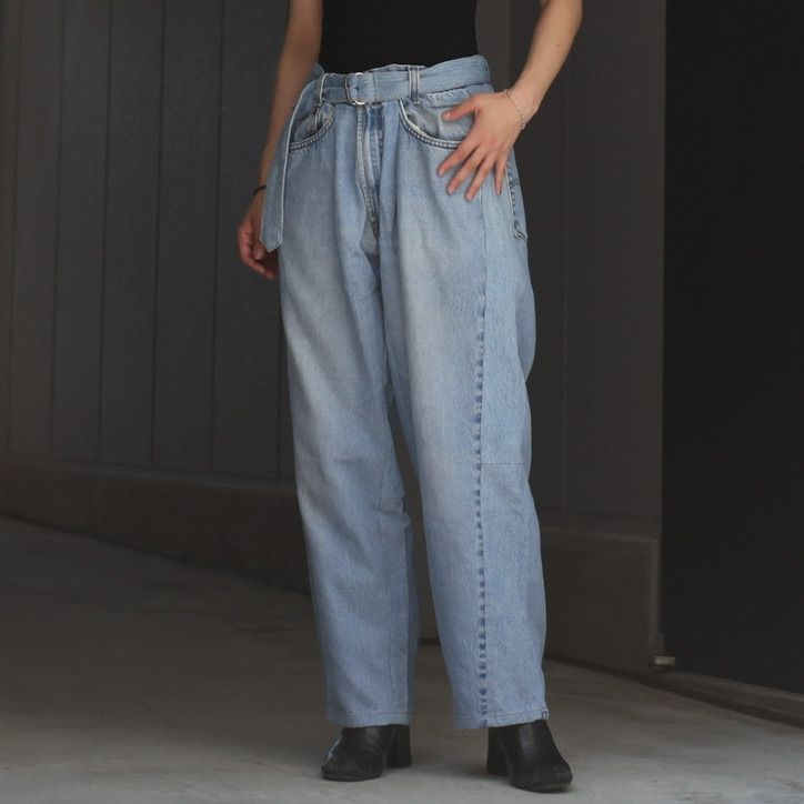 SEEALL - 【残り一点】Reconstructed Belted Baggy Denim_2(M 