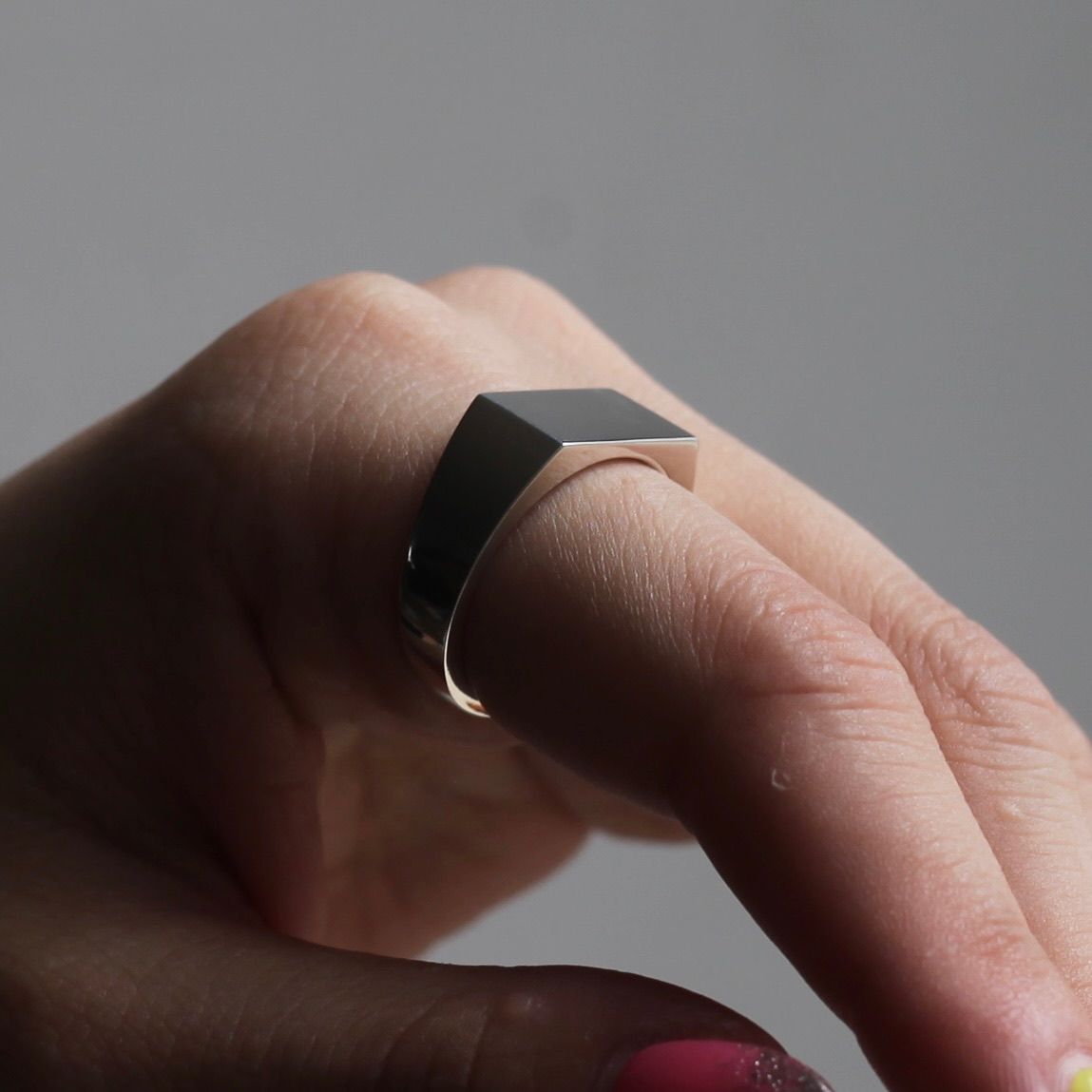 【お取り寄せ注文可能】Square Ring_9.1mm(SILVER)