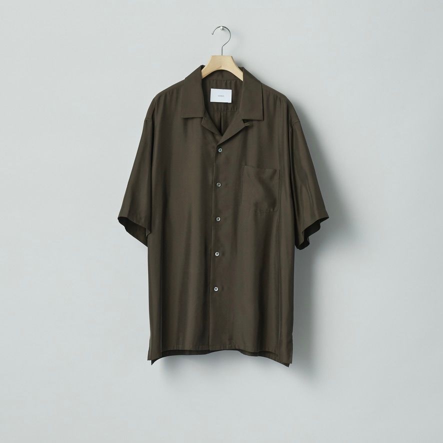【残りわずか】Cupro Twill Oversized Open Collar S/S Shirt