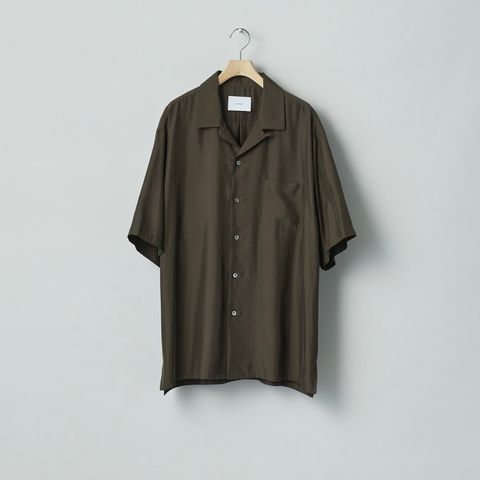 【残りわずか】Cupro Twill Oversized Open Collar S/S Shirt