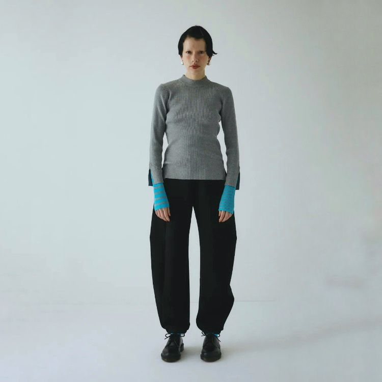 【残り一点】Border Double Cuff Knit Top