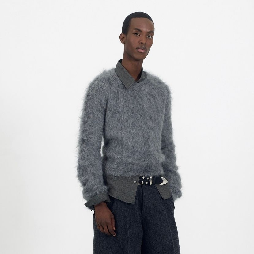 【残り一点】Brushed Mohair V-Neck Sweater