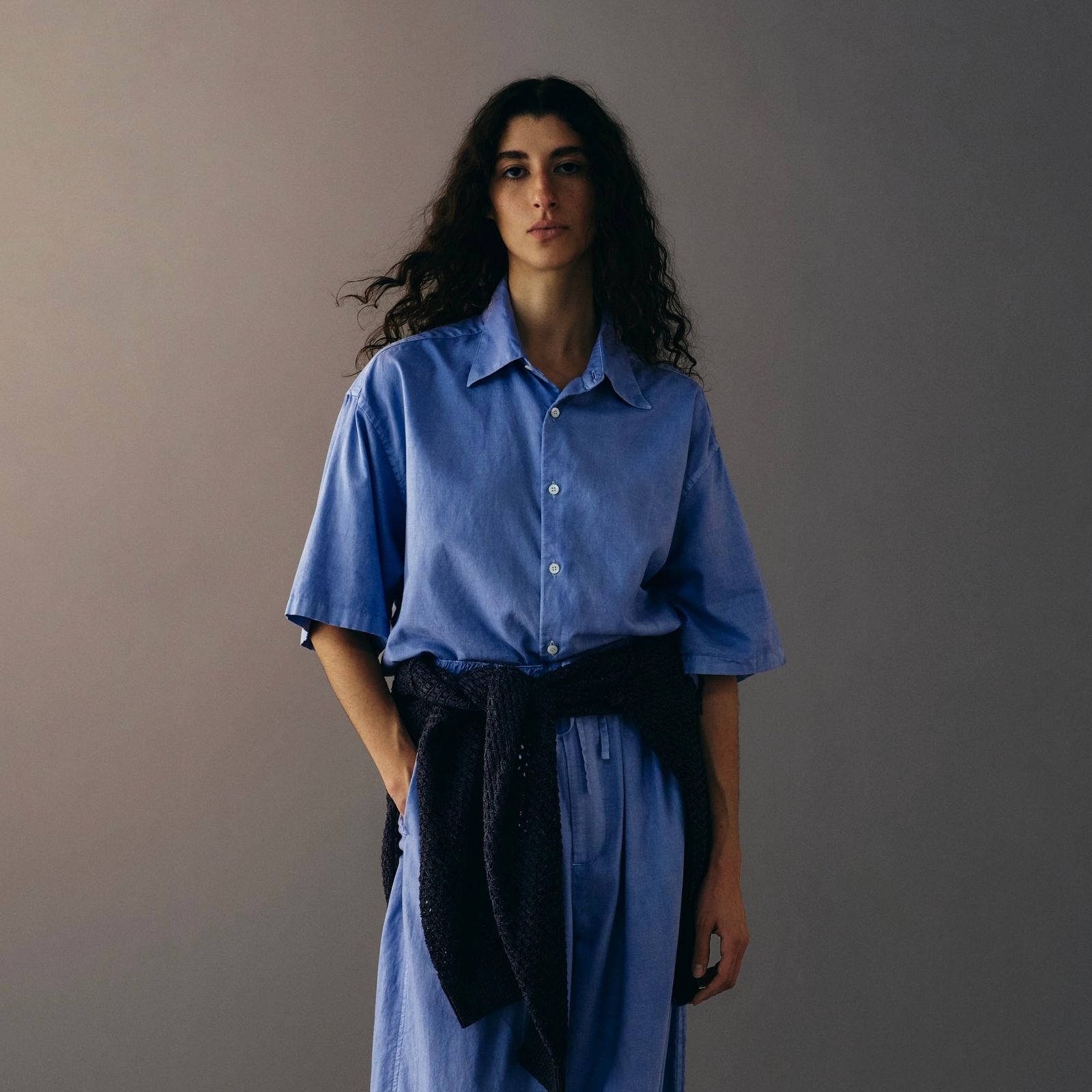 YOKE - 【残り一点】Cotton Silk Garment-Dyed Loosed Shirt | ACRMTSM