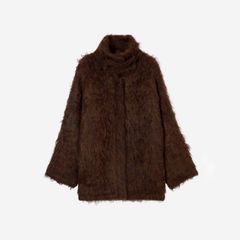 【残り一点】Big Collar Knit Fur Jacket