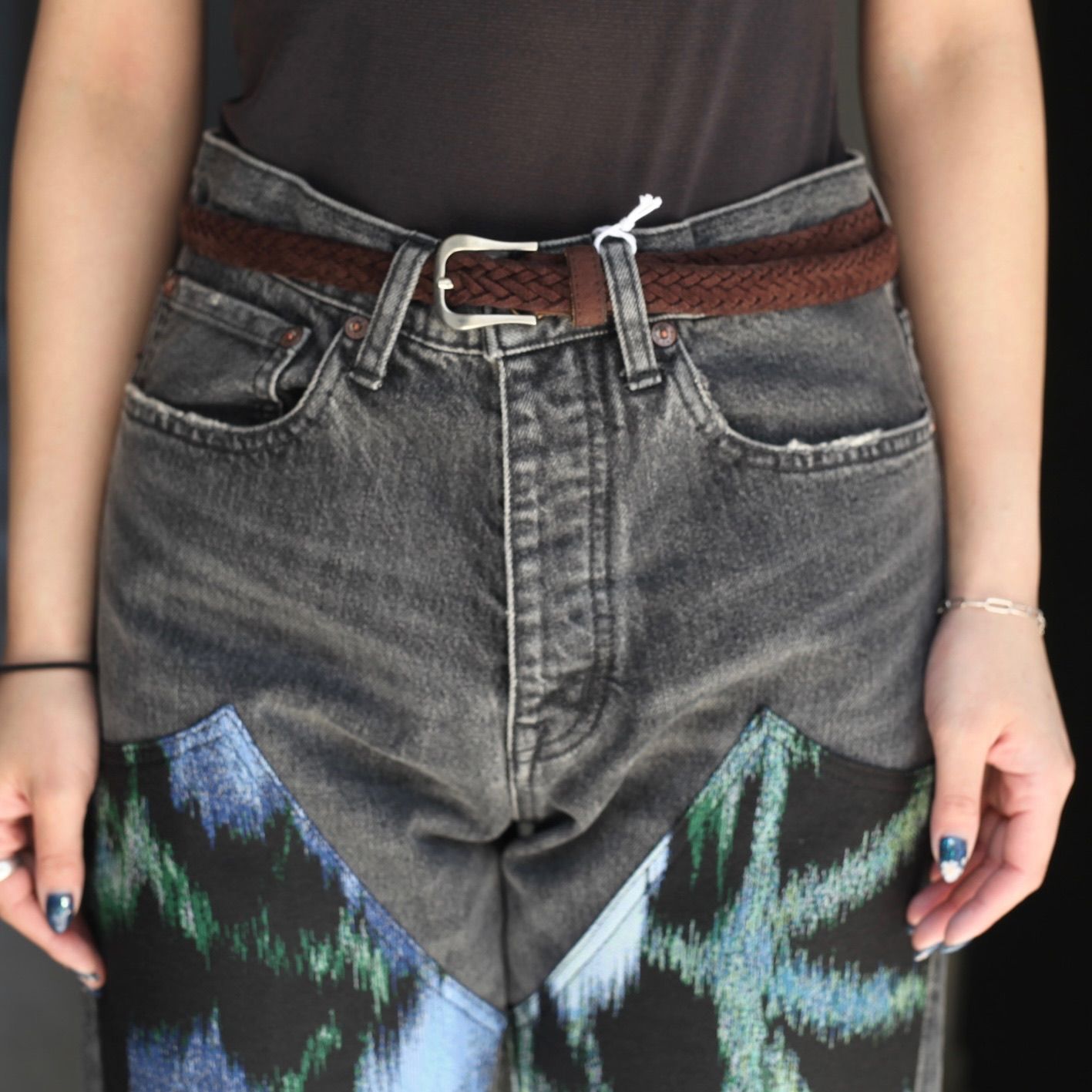 【残り一点】Flower Patch Work Denim Pants