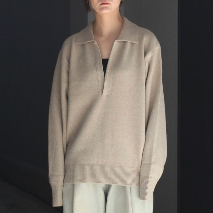 【残りわずか】Extra Fine Wool Knit Skipper LS