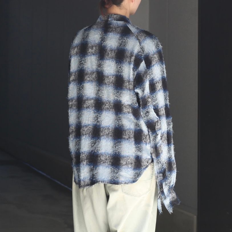 【残り一点】Shaggy Ombre Ribbon Shirt(DRUNK)
