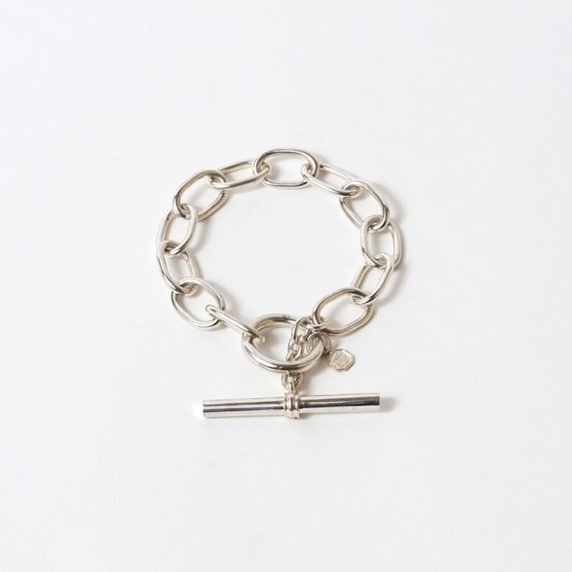 【お取り寄せ注文可能】Oval Link T-Bar Bracelet(WHITE)