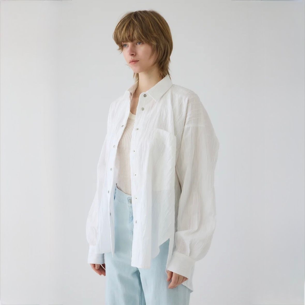 【残り一点】Tuck Pleats Back Volume SH