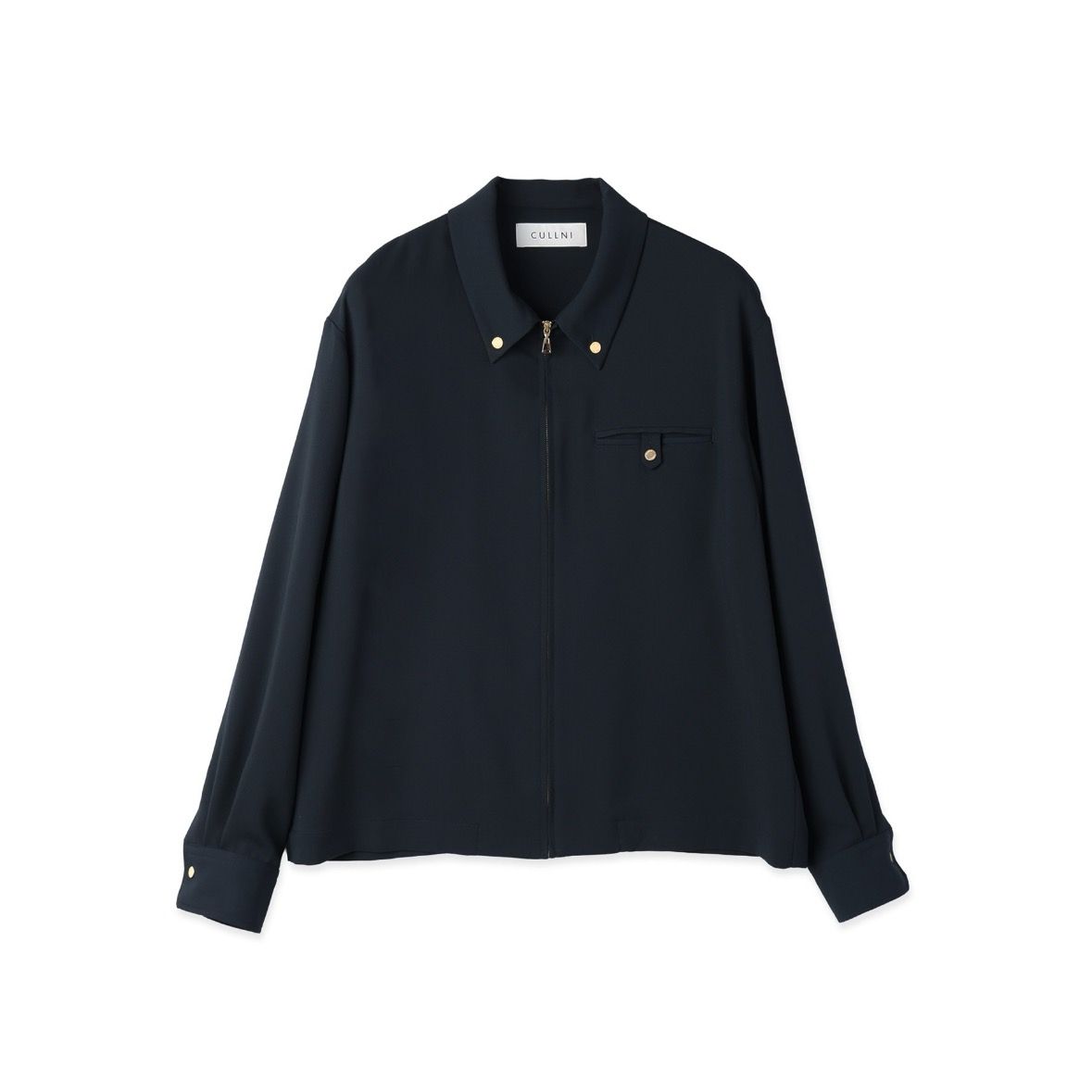 【残り一点】Dry Stretch Cloth Button-Tab Pocket Zip Up Shirt