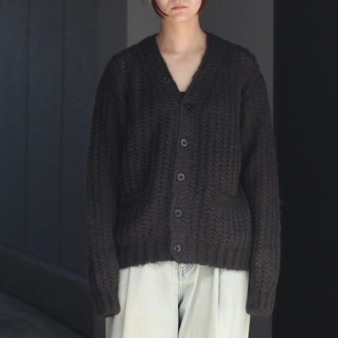 【残り一点】Mohair Silk Big Rib Cardigan