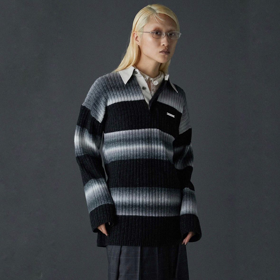 【残り一点】Blur Border Rugger Knit
