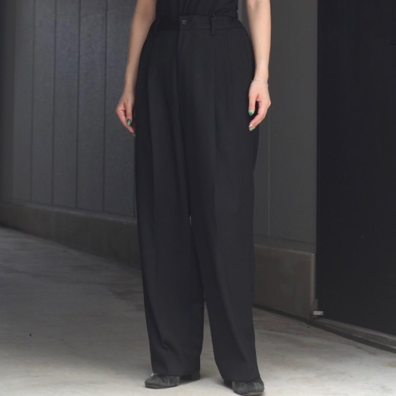 【極美品】stein 『TWO TUCK WIDE TROUSERS』 S ssstein - 【残り一点】Two Tuck Easy Trousers(2/60 WOOL