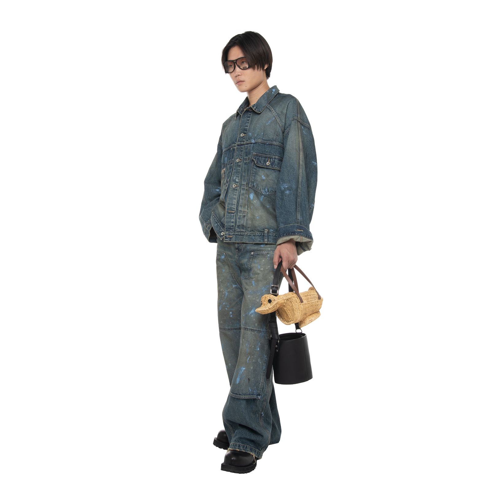 【残り一点】"Paint" Big Sleeve Denim Jacket
