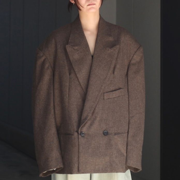 【残り一点】Round Big Shoulder Wool Flannel Jacket