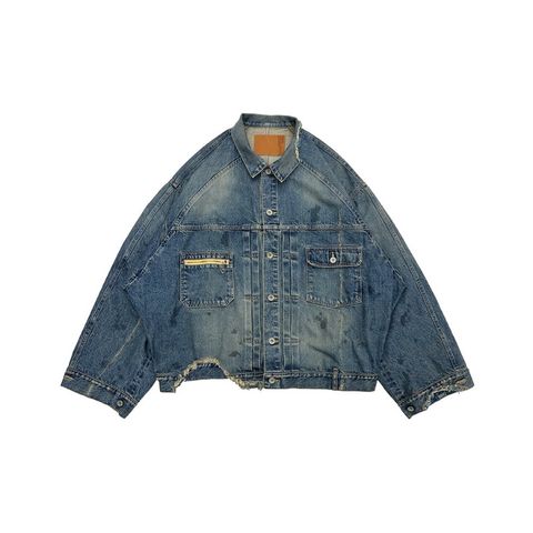 【残り一点】"80Year" Damage Denim Jacket