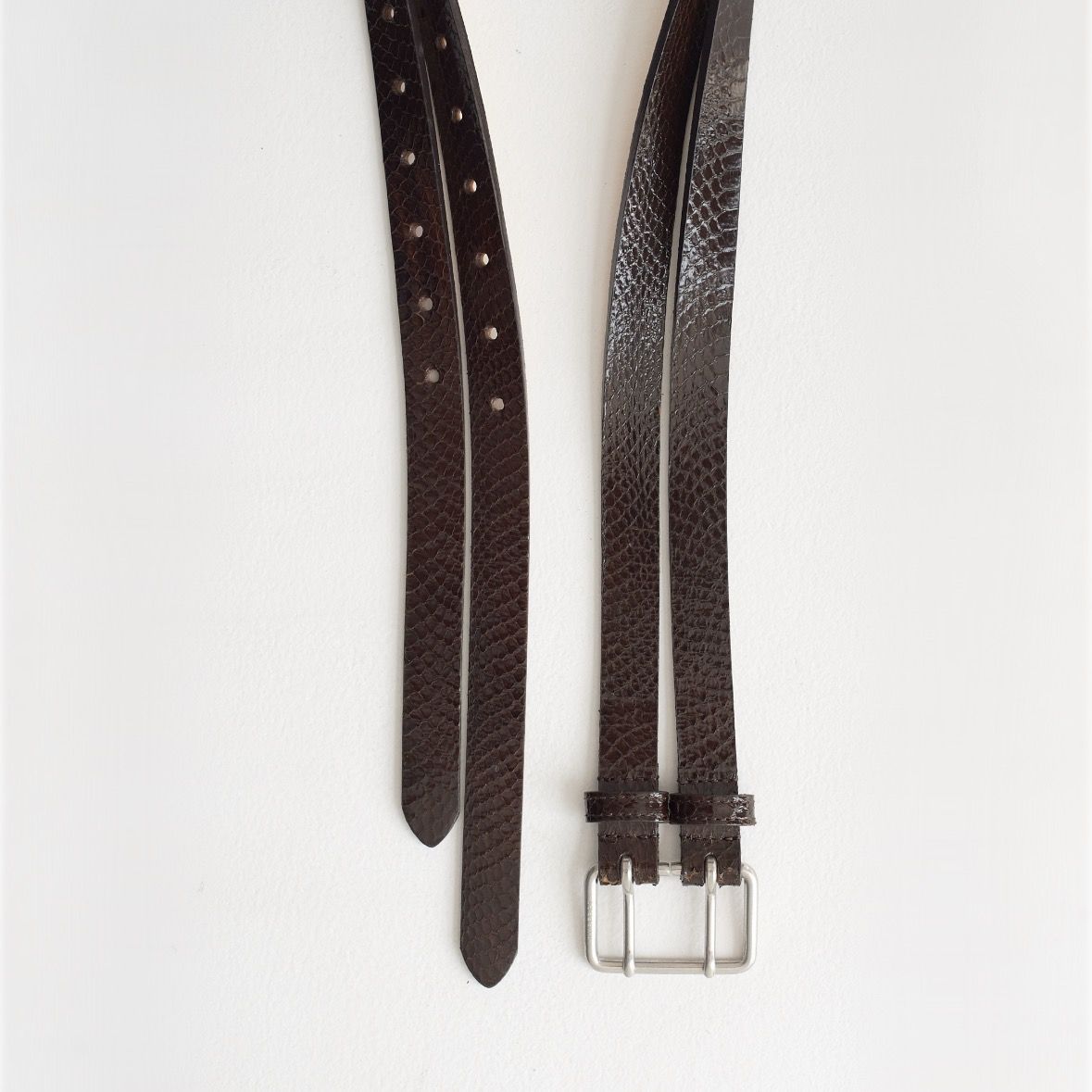 【残り一点】Snake Leather Double Pin Split Belt