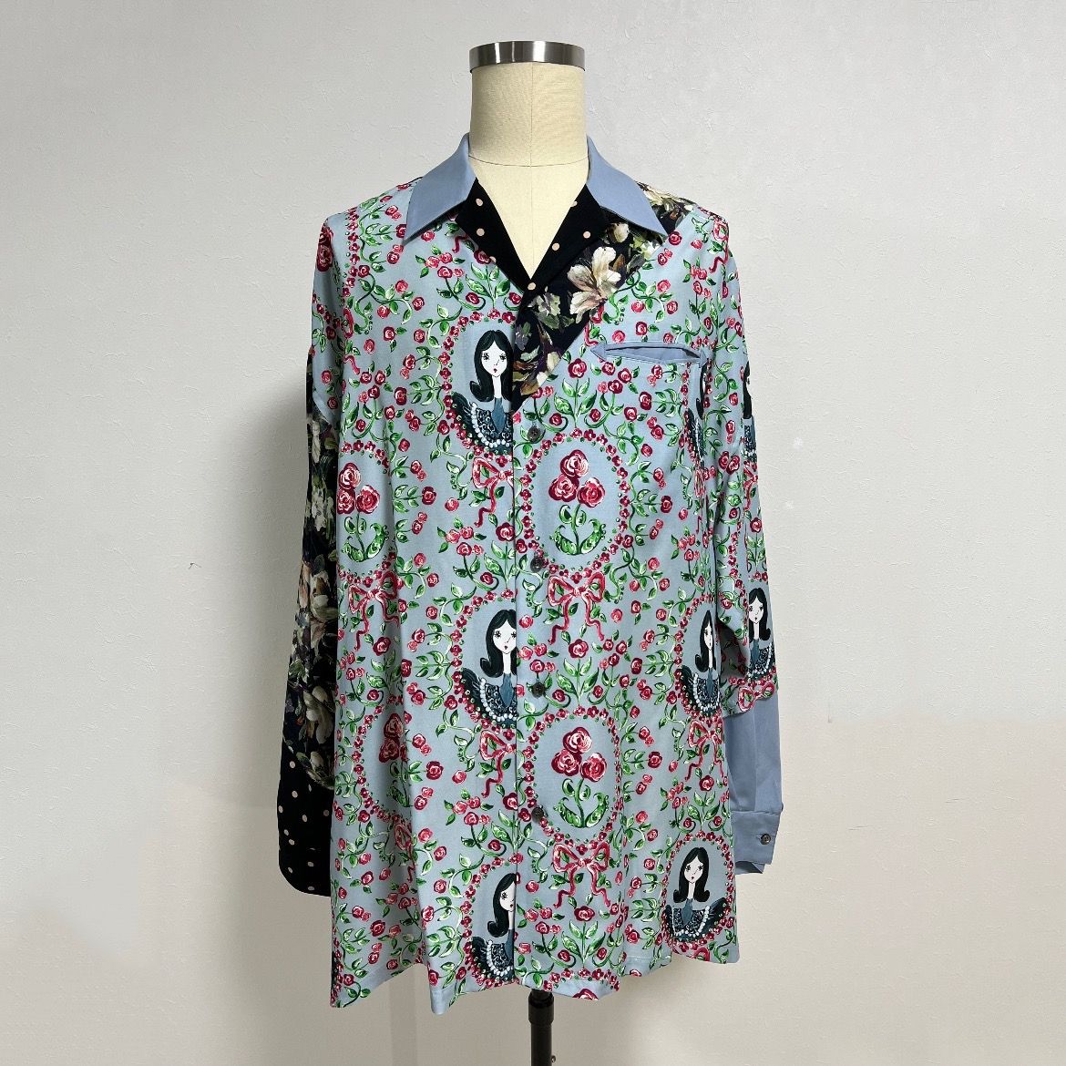 KIDILL - 【残り一点】Slash Open Collar Shirt(Girl Print