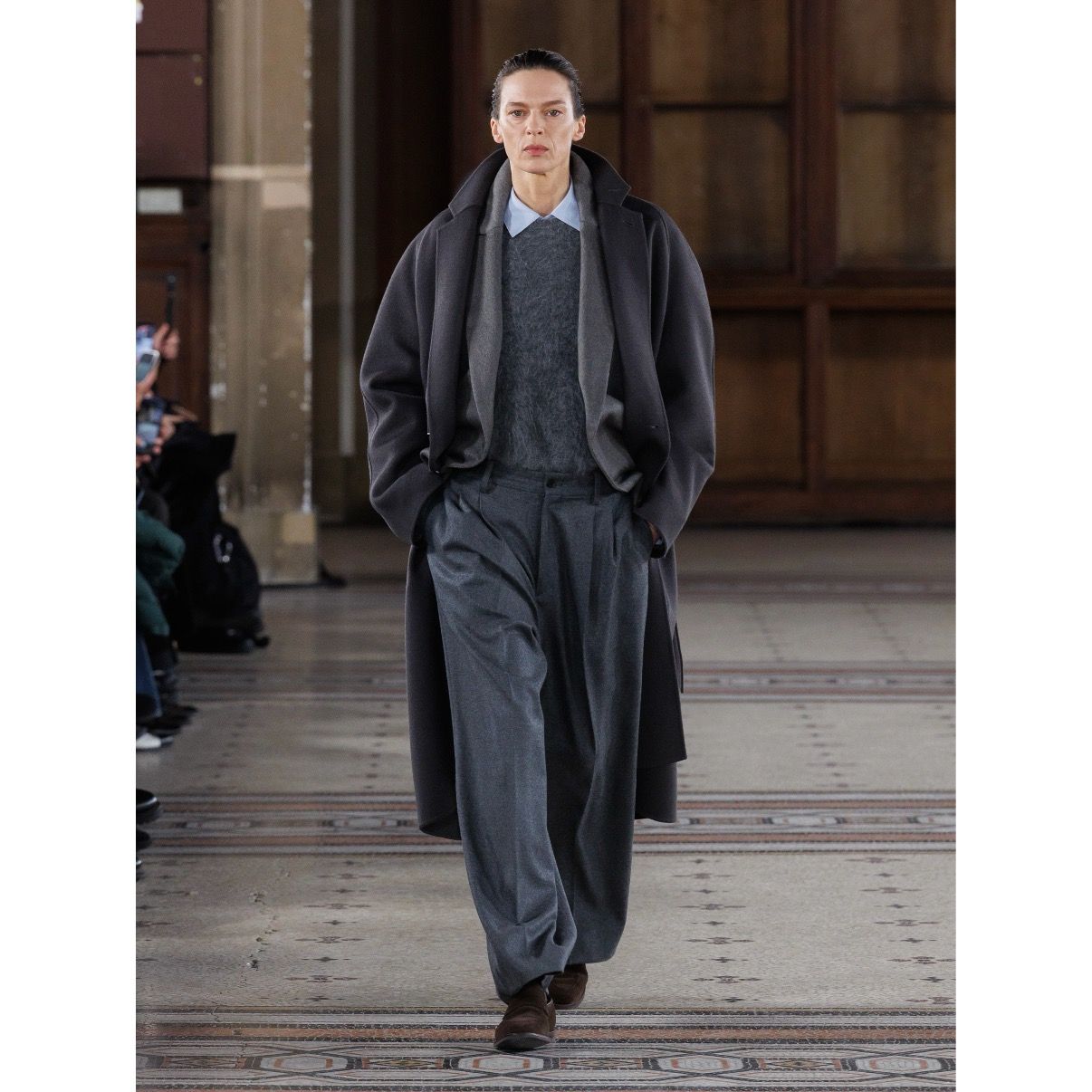【残り一点】Compressed Flannel Long Wide Trousers