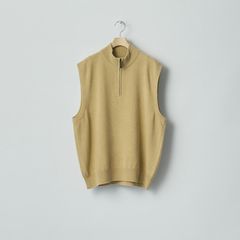 【残り一点】Extra Fine Wool Knit Half Zip Vest