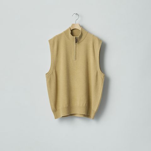 【残り一点】Extra Fine Wool Knit Half Zip Vest