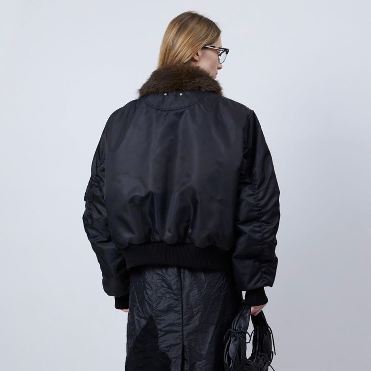 【残り一点】Fur Collar Leather Patch MA-1 Bomber