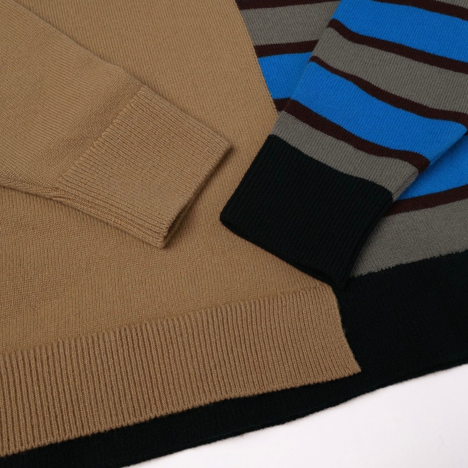 【残り一点】Asymmetrical Border Layered Rib Pullover Knit