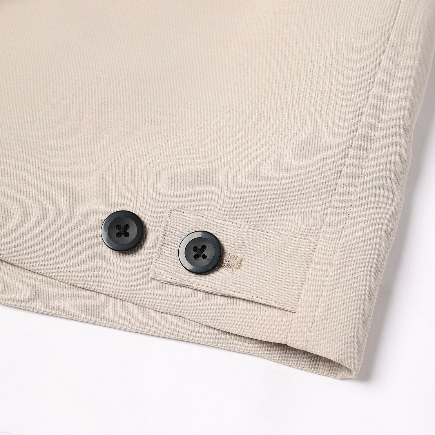【残り一点】Structuerd Twill Double Cloth Leather Collar Blouson