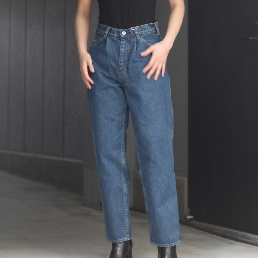 EVCON - 【残りわずか】5pocket Tuck Wide Denim Pants(BLUE