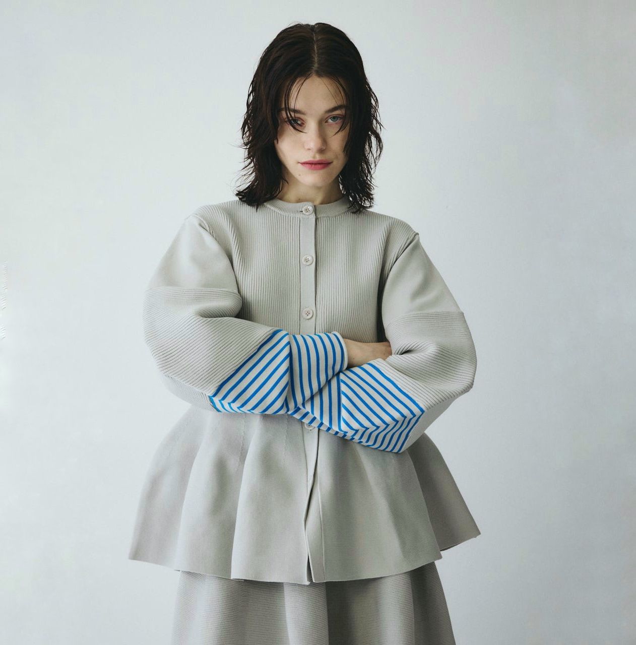 【残り一点】Border Sleeve Knit Tops