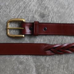 【残り一点】1/4 Long Tip Braided Belt(OAKBARK×BRASS)