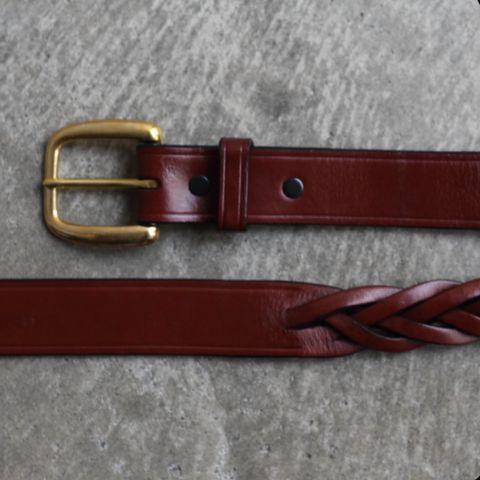 【残り一点】1/4 Long Tip Braided Belt(OAKBARK×BRASS)