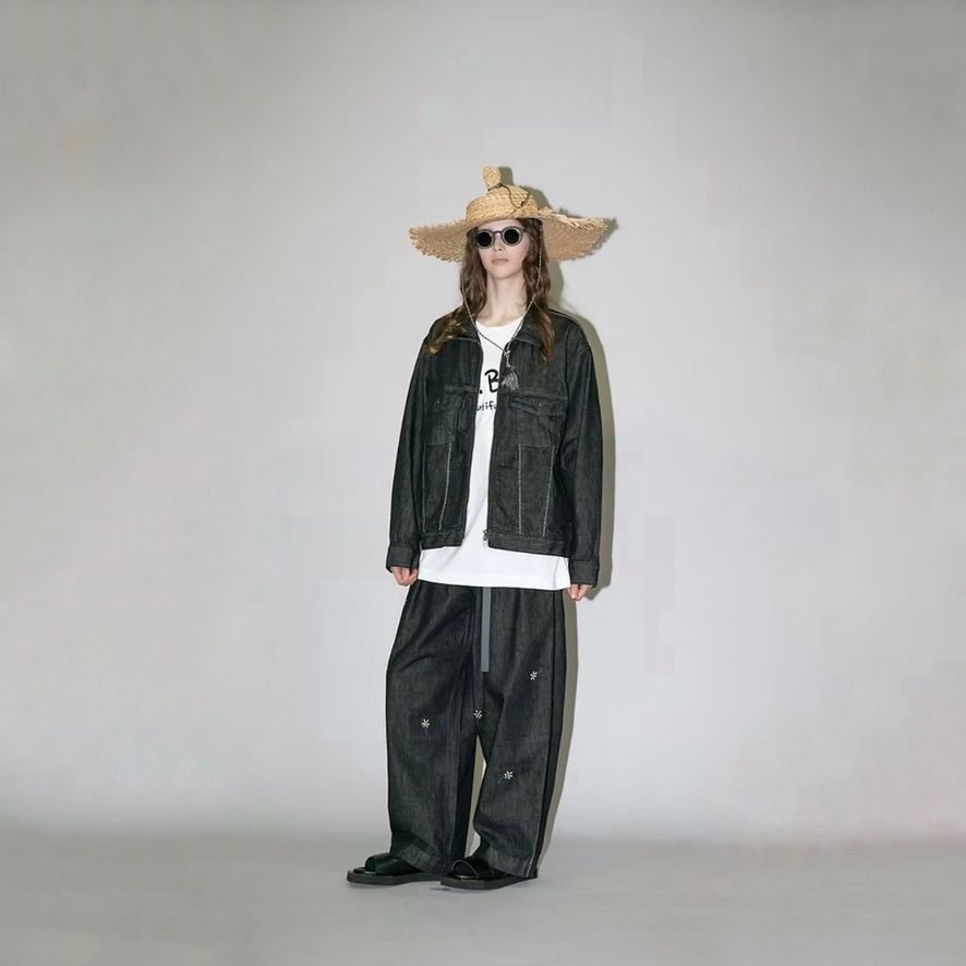 【残り一点】12.5OZワイドデニムパンツ(PRINTED_ONE WASH)