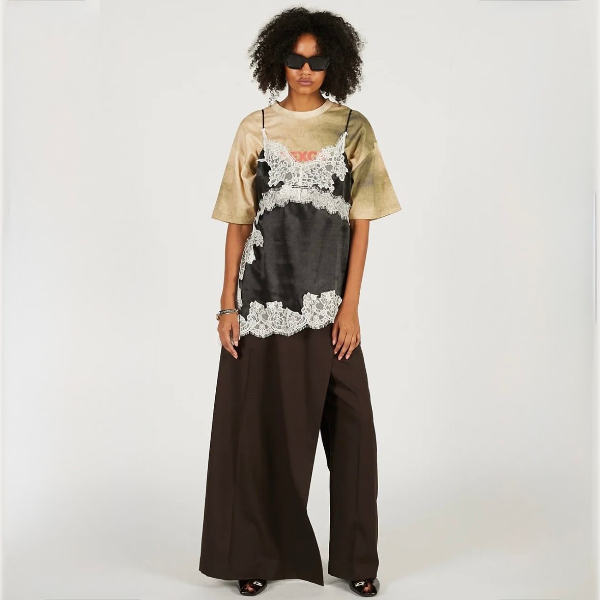 【残り一点】アシンメトリーレースキャミソール