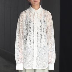 【残り一点】Flower Lace Frill Shirt