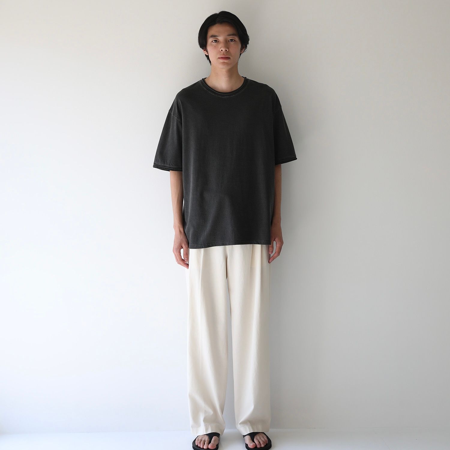 【残り一点】Dyed Raw-Edge Stripe Tee
