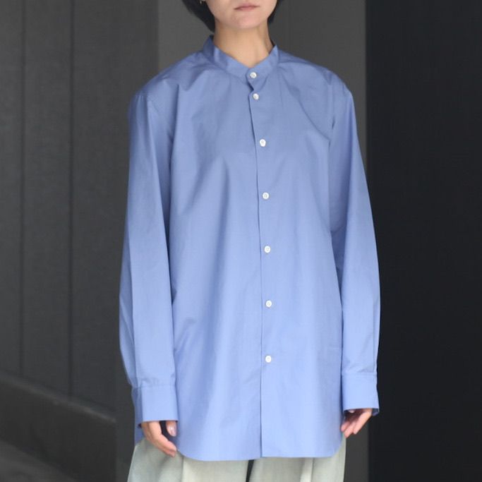 ATON - 【残り一点】Suvin Broad Band Collar Shirt | ACRMTSM ONLINE