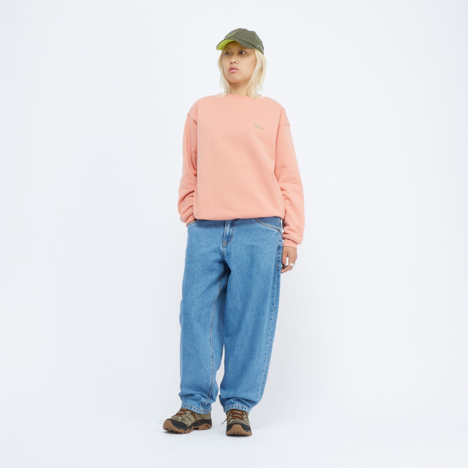 Dime ピンクスウェット Dime Classic Small Logo Crewneck / Pink Clay (ダイム クルー