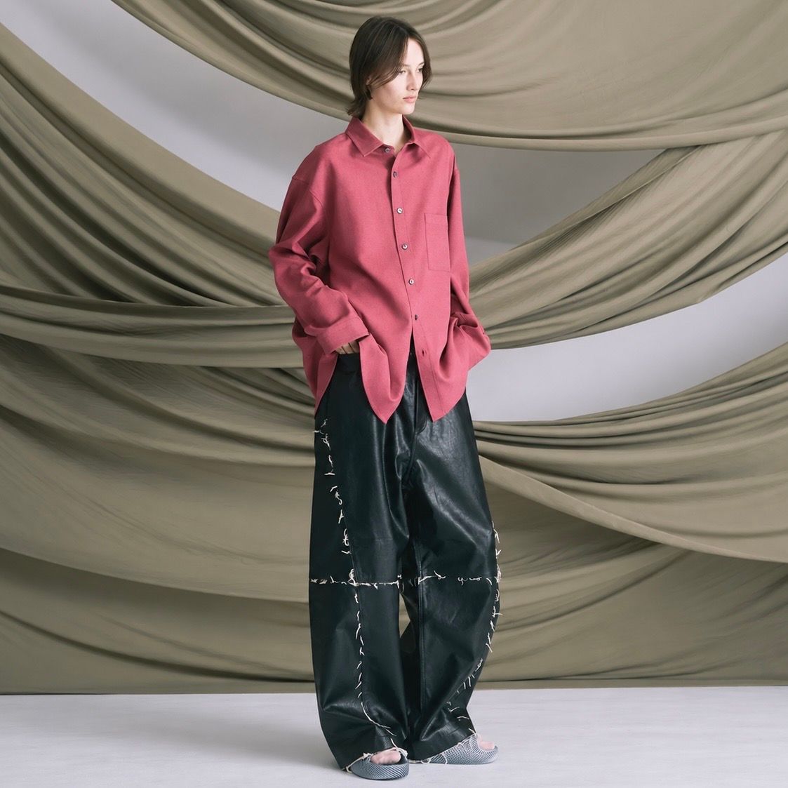 【残り一点】Artificial Leather Wide Leg Pants