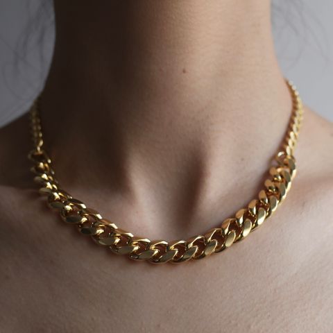 【残り一点】Combi Curb Gold Chain Necklace