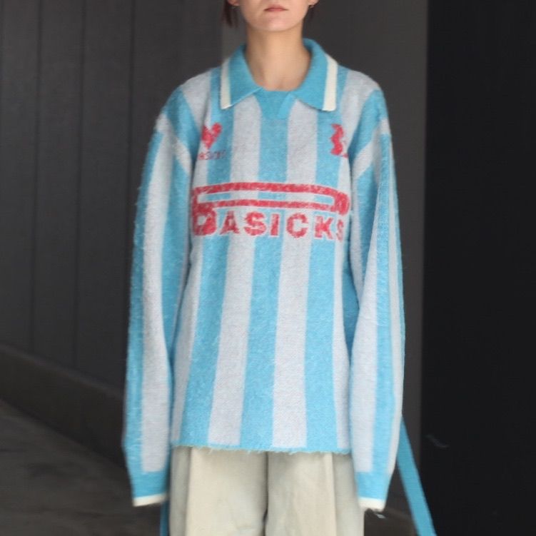 【残り一点】2way Football Stripe Knit