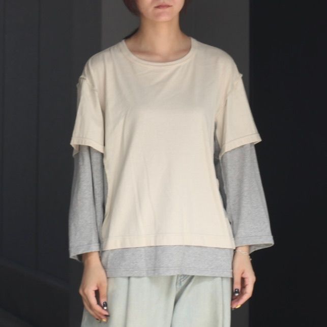 【残り一点】Double Layered 3/4 Sleeve T-Shirt