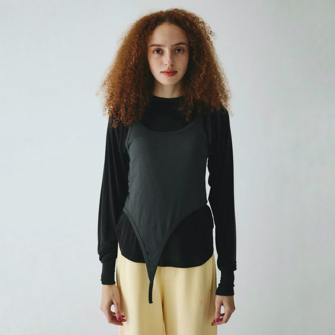 HeRIN_CYE トップス　チュニック　ブラック アイカ ica トップス チュニック Tシャツ テールカット Aライン