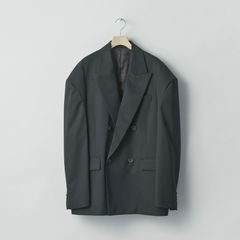 【残り一点】Deformed Shoulder Double Breasted Jacket(2/90 WOOL GABARDINE)